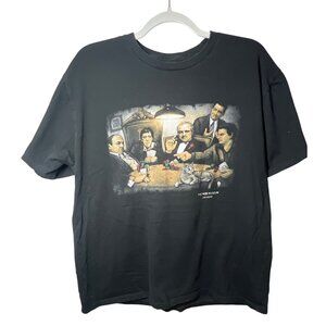 The Mob Museum Las Vegas T-Shirt Large Black Cotton Graphic Art Poker Scene